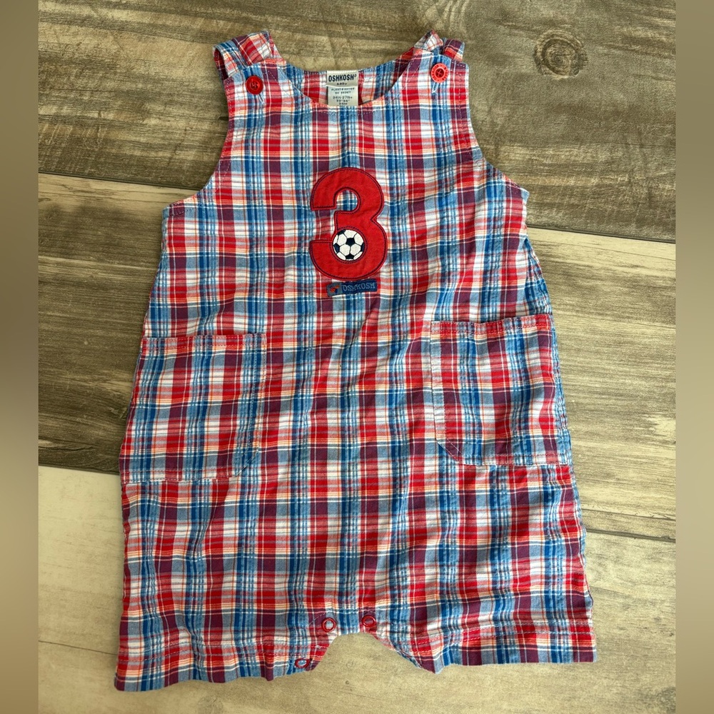 OshKosh B'gosh Red and Blue Plaid Outfit